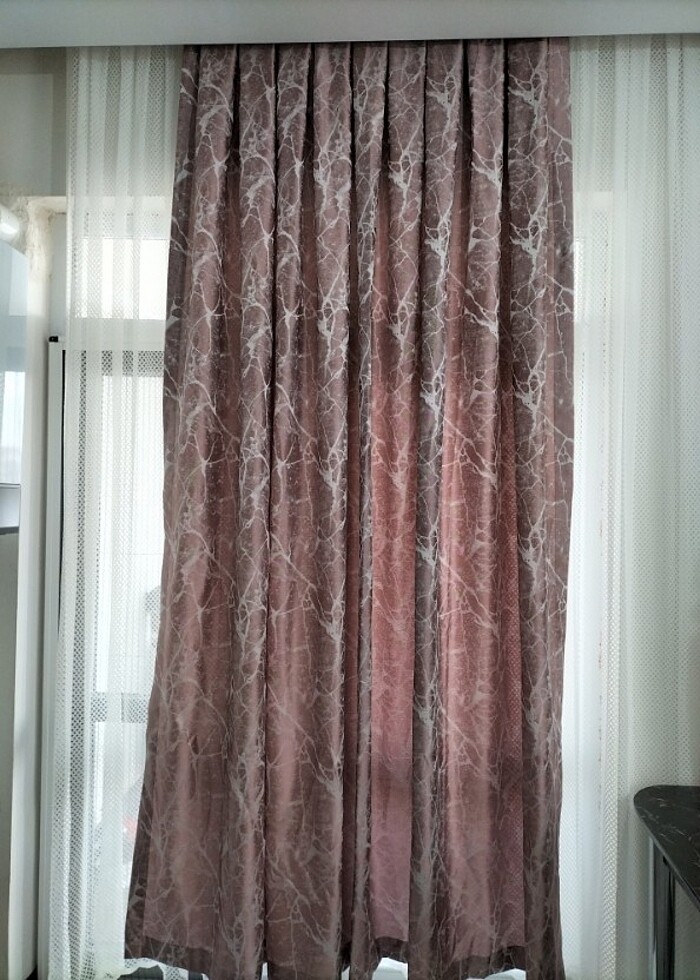 Mermer Desen Fon Perde - Görsel 5