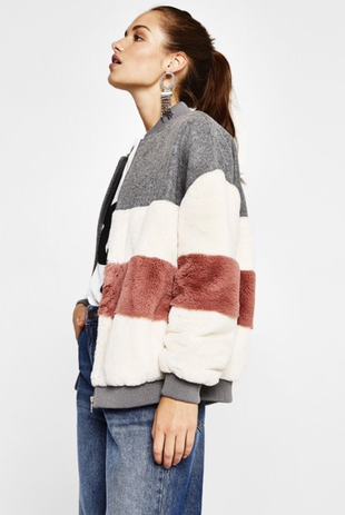 Bershka kürklü bomber ceket