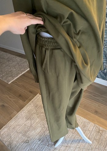 Kadın Haki Uzun Kollu Rahat Kesim Eşofman Takımı - Görsel 4