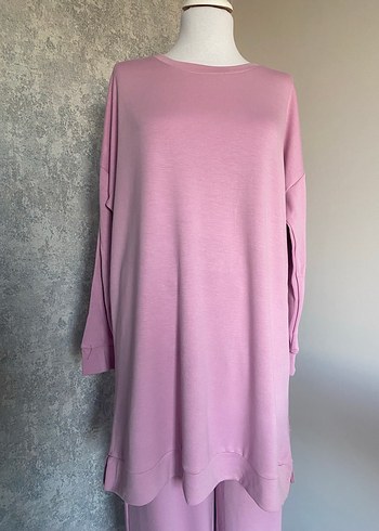 Pembe Salaş Uzun Kollu Tunik Takım - Görsel 2