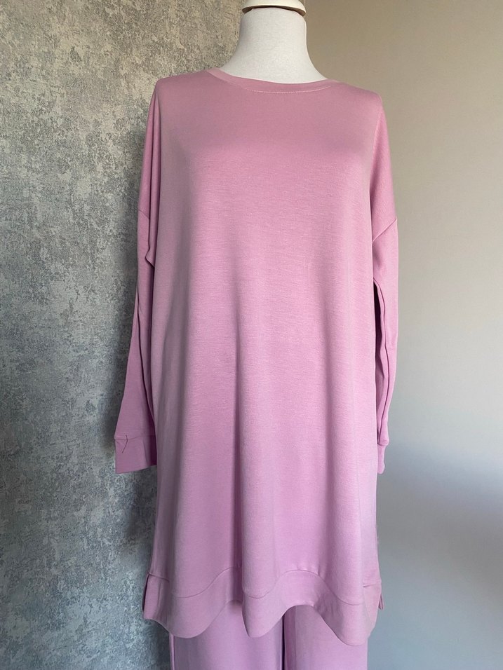 Pembe Salaş Uzun Kollu Tunik Takım - Görsel 2