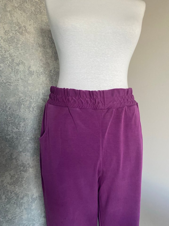 Mor Rahat Kesim Kadın Kumaş Pantolon - Görsel 2