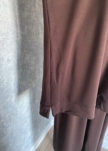 Kadın Kahverengi Uzun Bol Kesim Takım - Görsel 7