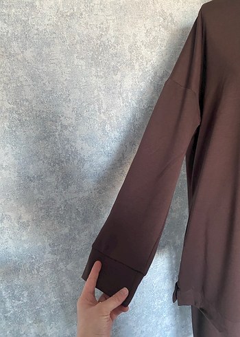 Kadın Kahverengi Uzun Bol Kesim Takım - Görsel 6