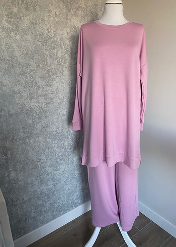 Pembe Uzun Kollu Salaş Kadın Tunik - Görsel 5