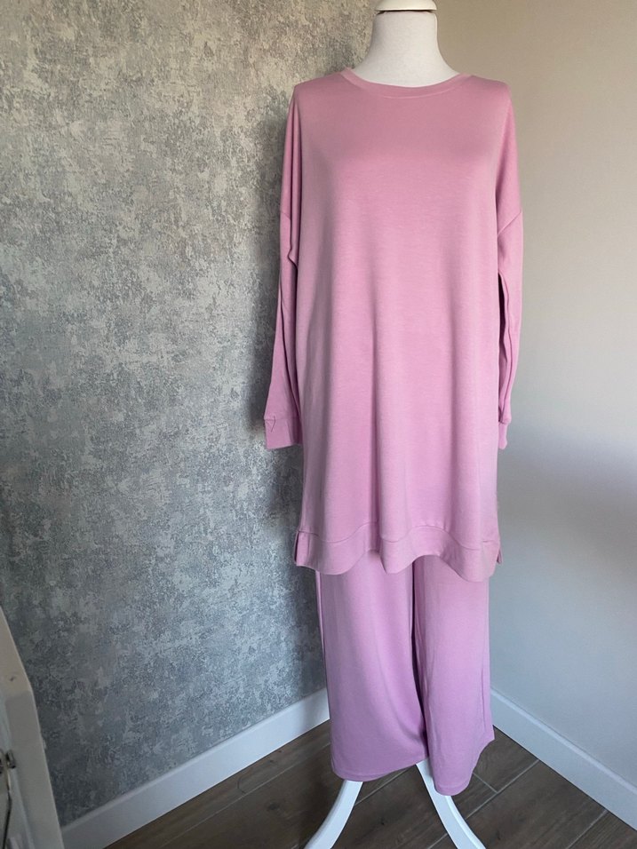 Pembe Uzun Kollu Salaş Kadın Tunik - Görsel 5