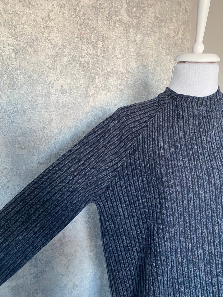 Gri Uzun Triko Kadın Kazak Takım - Görsel 3