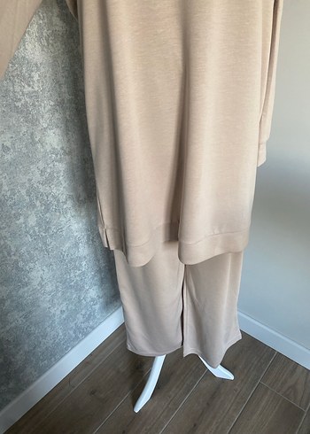 Bej Uzun Kollu Salaş Tunik Takım - Görsel 8