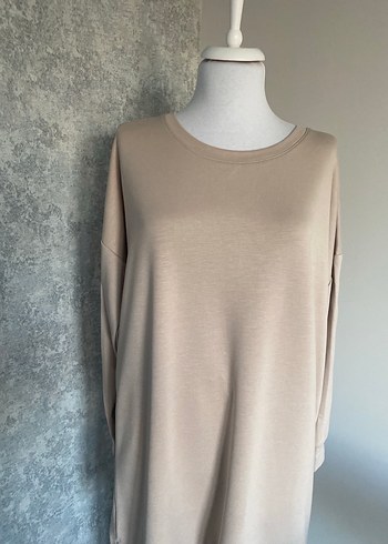 Bej Uzun Kollu Salaş Tunik Takım - Görsel 5