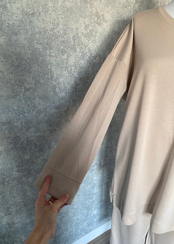 Bej Uzun Kollu Salaş Tunik Takım - Görsel 7