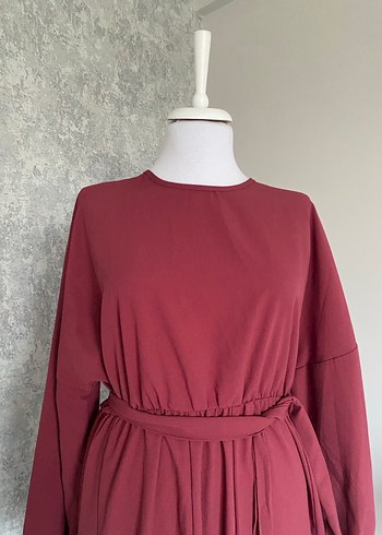 Gül Kurusu Kadın Uzun Salaş Elbise - Görsel 3