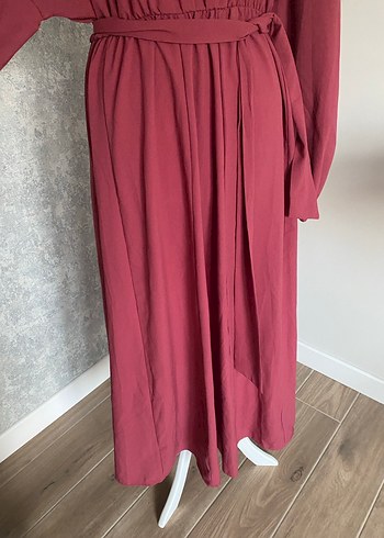 Gül Kurusu Kadın Uzun Salaş Elbise - Görsel 6