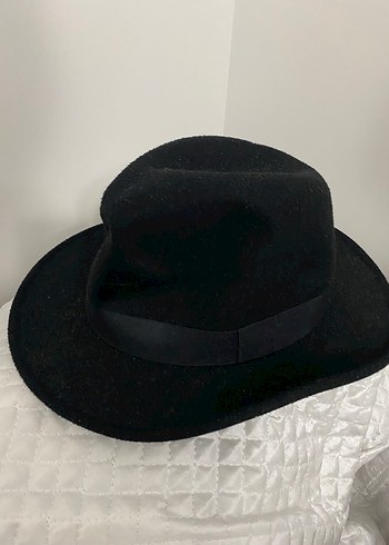 Siyah Süet Kadın Fötr Şapka - Görsel 4