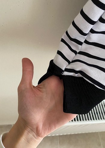 Uzun Kollu Çizgili Kadın Tunik - Görsel 5