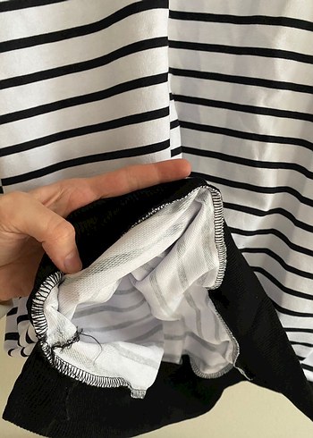 Uzun Kollu Çizgili Kadın Tunik - Görsel 8