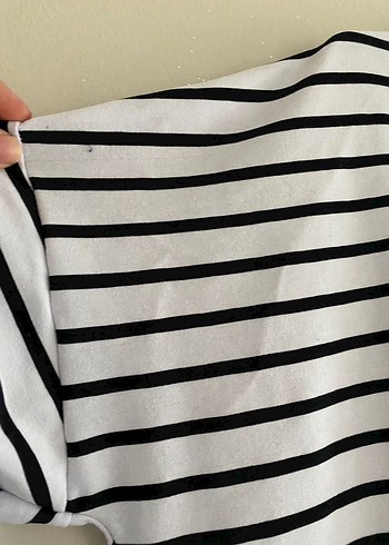 Uzun Kollu Çizgili Kadın Tunik - Görsel 3