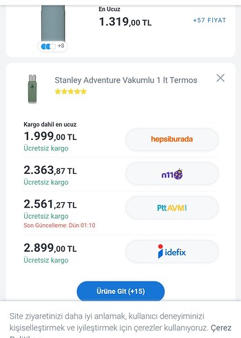  Beden haki Renk Stanley Termos, Haki Renk
