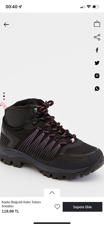 Kadın bağcıklı kalın taban sneaker