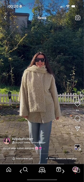 m Beden yeşil Renk S/M/L Kendinden Atkılı Kırçılı Kaban????