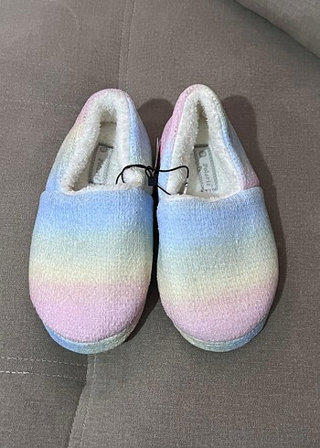 Kızlar İçin Pastel Renkli Bağlama Desenli Sıcak Terlik
