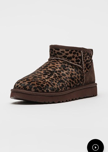 Kürklü Leopar Desenli Kahverengi Kadın Bot - Görsel 3