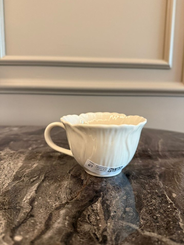 Beyaz Pastel Desenli Seramik Kupa - Görsel 3