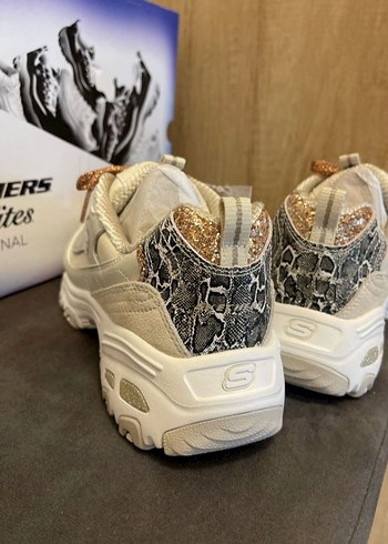 Beyaz Yılan Desenli Platform Spor Ayakkabı - Görsel 5