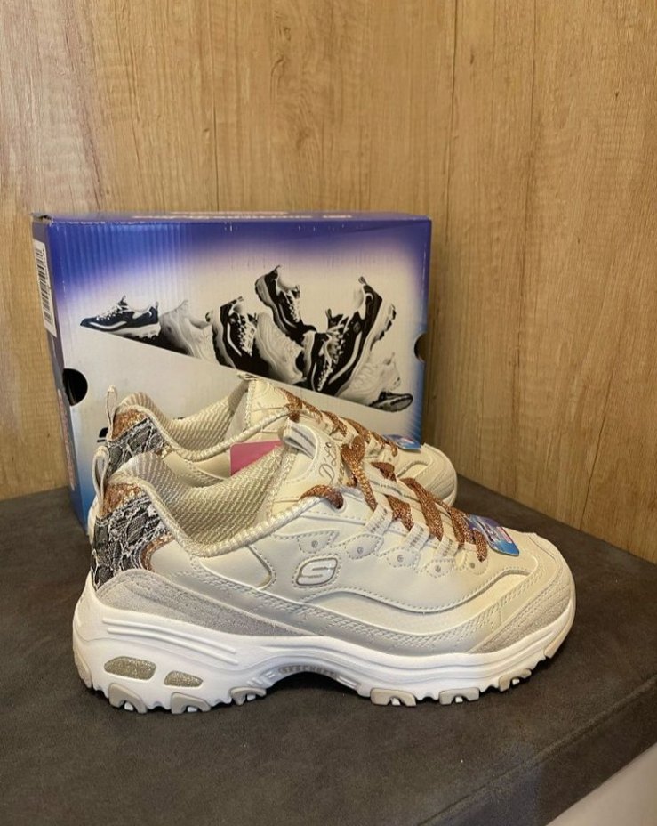 Beyaz Yılan Desenli Platform Spor Ayakkabı - Görsel 2