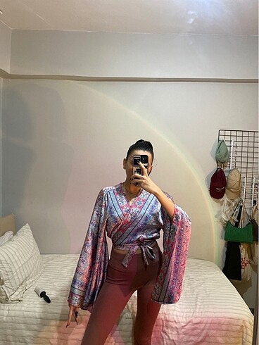 Bağlamalı kimono gömlek