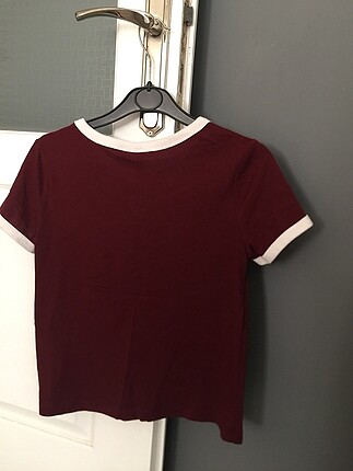s Beden bordo Renk Crop tshirt