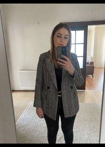 Kadın Ekoseli Blazer