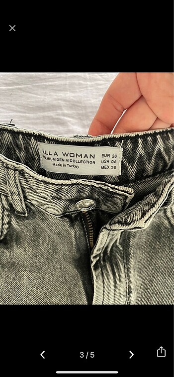 36 Beden Gri kısa jean