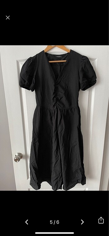 Trendyol kısa kol uzun siyah elbise - Görsel 5