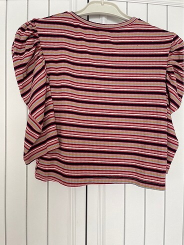 Crop çizgili bluz - Görsel 6