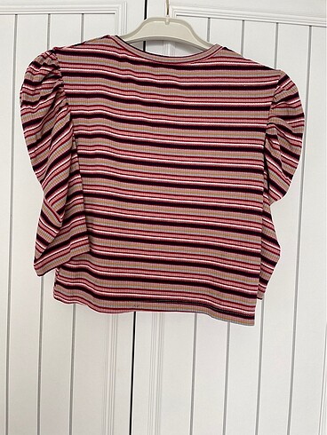 Crop çizgili bluz - Görsel 9