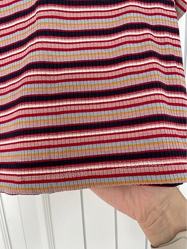 Crop çizgili bluz - Görsel 5