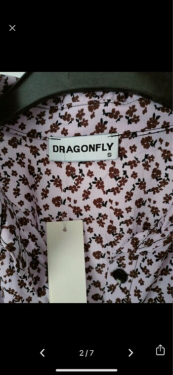 çiçek desenli oversize gömlek - Görsel 2