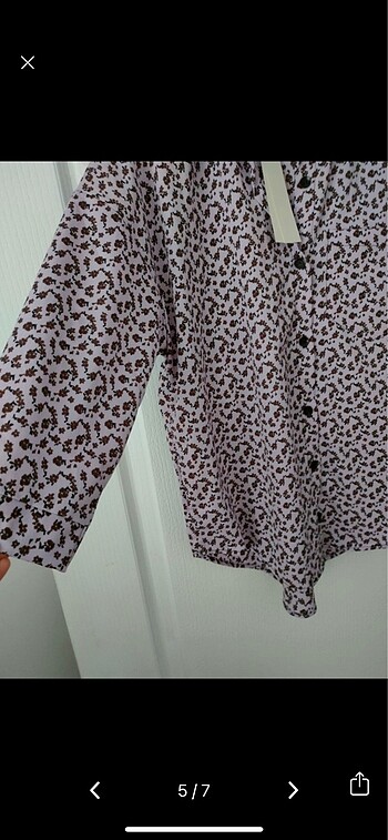 çiçek desenli oversize gömlek - Görsel 4