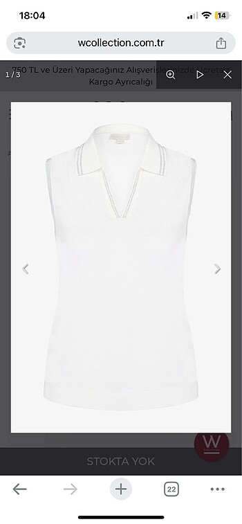 W collection kolsuz triko bluz
