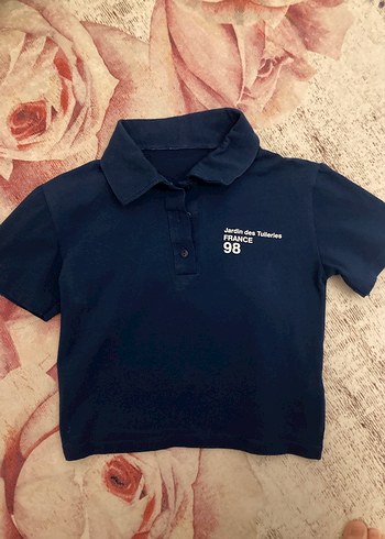s Beden Detaylı Mavi Polo Tshirt