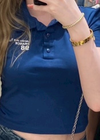 Detaylı Mavi Polo Tshirt