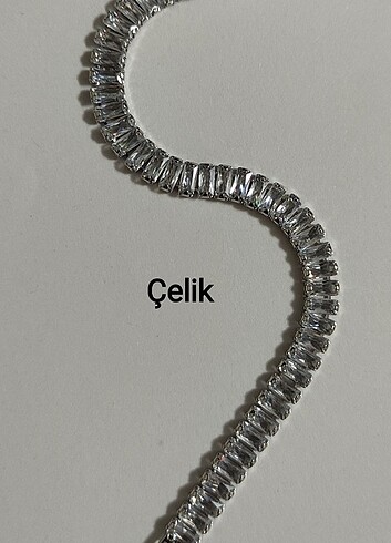 Çelik Zirkon Taşlı Su Yolu Bileklik 