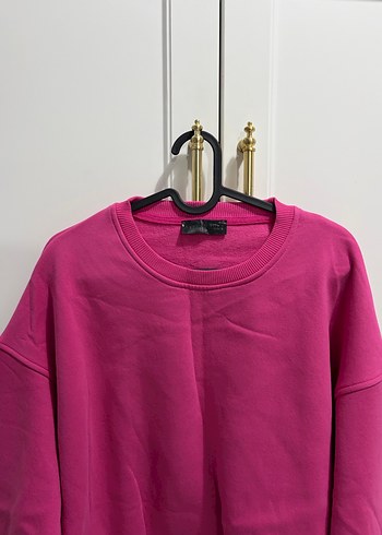 s Beden Pembe Kadın Oversize Sweatshirt
