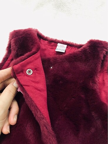 12-18 Ay Beden Peluş yelek bordo
