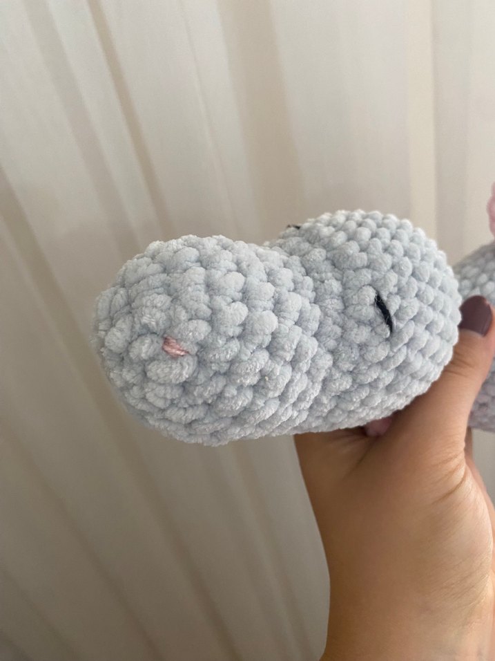 Gri ve Pembe Peluş Dinozor Oyuncak - Görsel 4