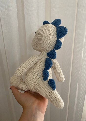 Diğer Mavi Detaylı Örgü Dinozor Peluş Oyuncak