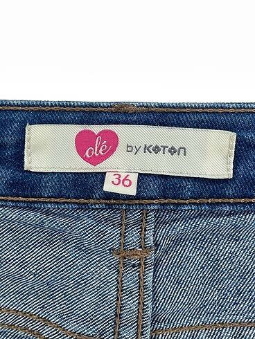 36 Beden mavi Renk Koton Mini Şort %70 İndirimli.