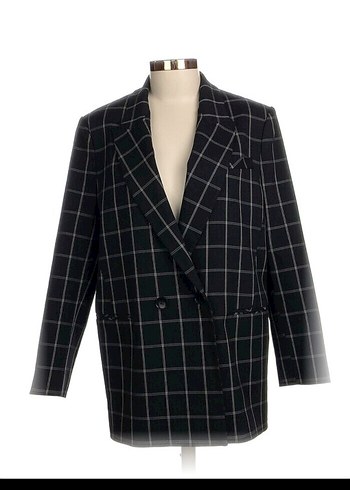 Gri Kareli Uzun Kadın Blazer Ceket ipekyol marka