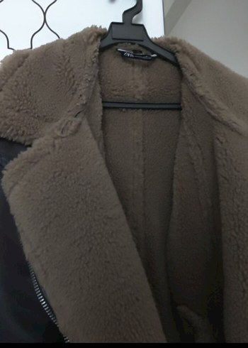 Kahverengi Kürklü Deri Biker Ceket - Görsel 8