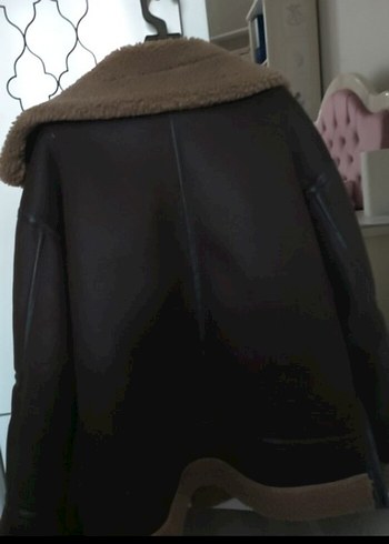 Kahverengi Kürklü Deri Biker Ceket - Görsel 11